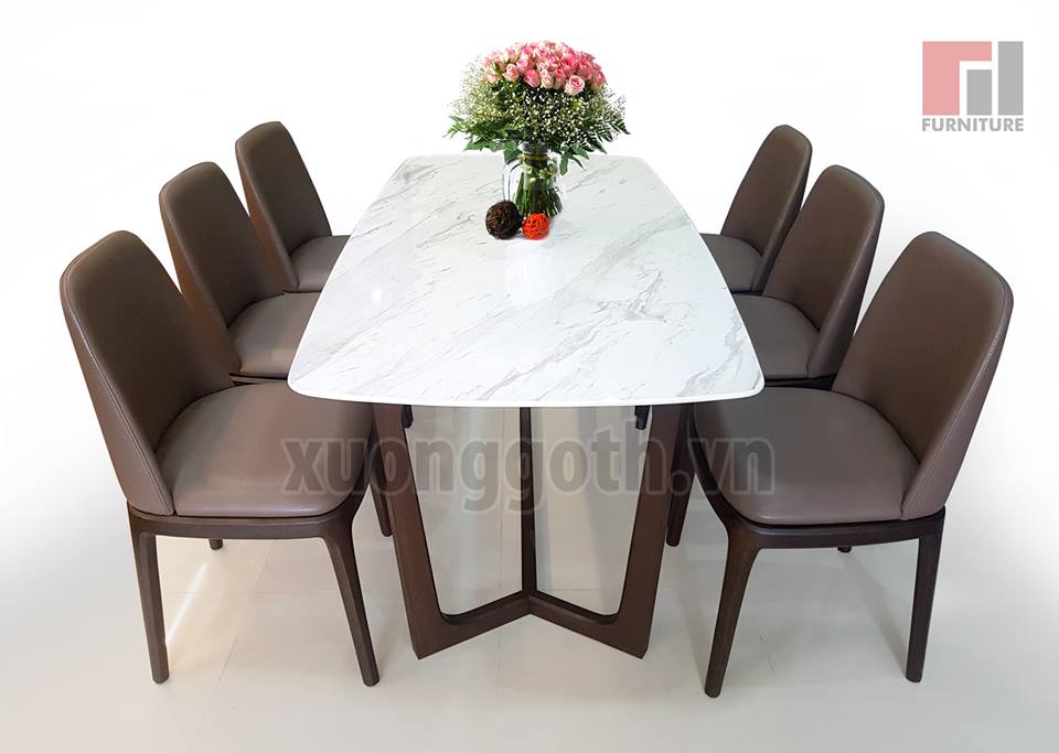 Ghế Grace kết hợp với bàn concorde - cách bố trí bàn ăn phòng bếp hợp phong thủy
