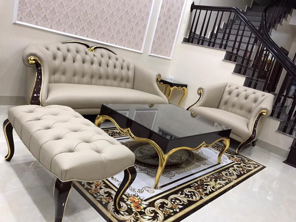 Sofa phòng khách phong cách tân cổ điển sang trọng